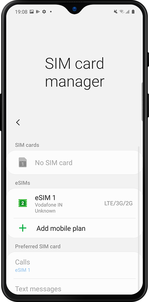 eSIM Activation Step Samsung